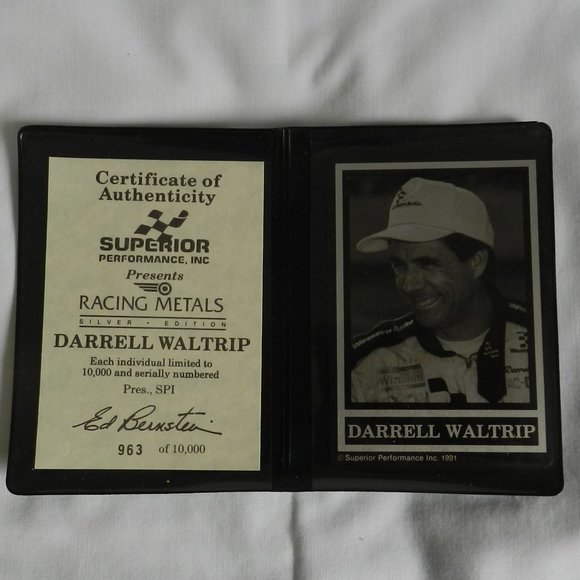Superior Performance Racing Metal Card - 1991 Silver Ed. Darrell Waltrip #963 - Picture 1 of 3